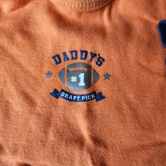 2 pack Carter's Football onesies size 12 mo - Picture 2 of 9